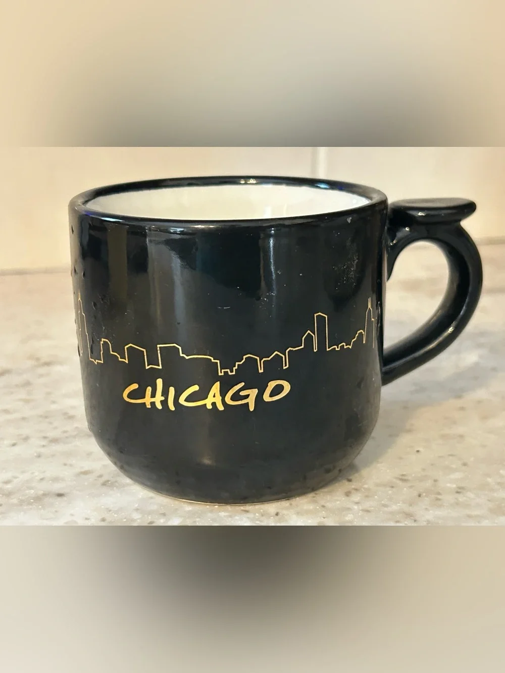 Chicago Skyline Black & Gold Ceramic Mug